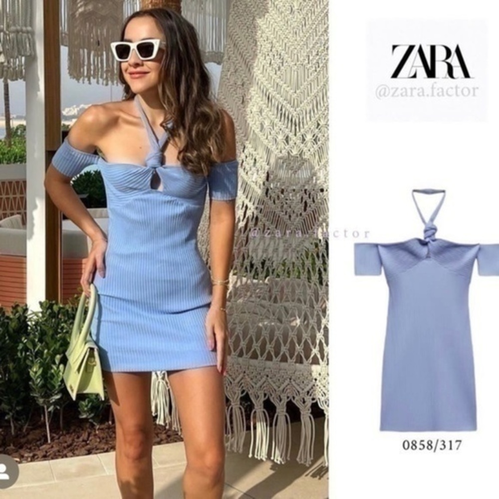 ZARA KNOTTED RIB DRESS 0858/317